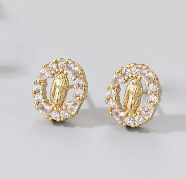 Icy Oval Mary Studs