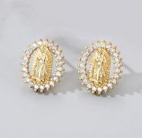 Bling Oval Mary Earrings