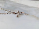 White Gold Plated Crucifix Necklace