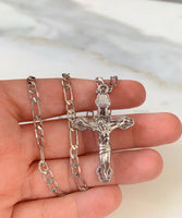 White Gold Plated Crucifix Necklace