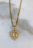 Gold Plated Sweet 15 Heart Necklace