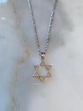 White Gold Dipped Star Of David Necklace
