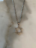 White Gold Dipped Star Of David Necklace
