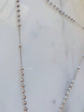 On Sale! White Gold Dipped Rosary Necklace