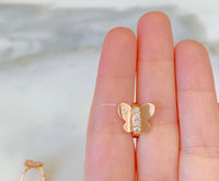 Rose Gold Dipped Butterfly Huggie Hoop Earrings