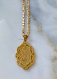 Gold Plated Virgin Mary Or Saint Ben Necklaces