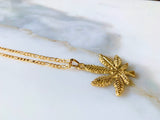 Gold Dipped Weed Leaf Necklace