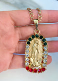 Large Our Lady Of Guadalupe (Mexican Flag Color)