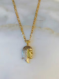 Bicolor Gold Plated Jesus Necklace