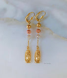 Tricolor Gold Plated Virgin Mary Drop Earrings