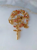 Tricolor Gold Plated Rosary Necklace