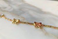 Tricolor Gold Plated Butterfly Bracelet