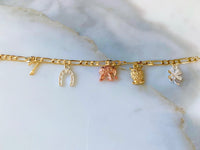 Tricolor Gold Plated Lucky Charm Bracelet