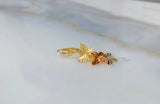Tricolor Gold Plated Diamond Cut Butterfly Dangle Earrings