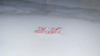 Rose Gold Plated Marquise Pink Stud Earrings