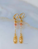 Tricolor Gold Plated Virgin Mary Drop Earrings