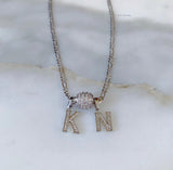 White Gold Plated Diamond Inspired 1 to 4 Letter Necklace