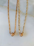 Gold Plated Floral CZ Ball Necklace In 2 Styles