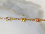 Tricolor Gold Plated Butterfly Bracelet
