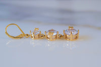 On Sale: Gold Plated CZ Dangle Earrings