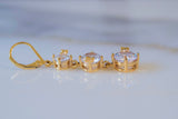 On Sale: Gold Plated CZ Dangle Earrings