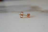 On Sale! Rose Gold Plated CZ Pink Studs