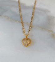 Gold Plated Diamond Inspired Heart Pendant