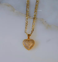 Gold Plated Diamond Inspired Heart Pendant