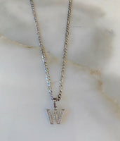 Icy Initial Necklace (White)