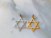 White Or Yellow Gold Plated Star Of David Necklace