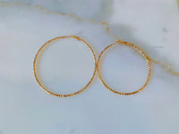 Diamond Cut Gold Plated Hoops In 2 Sizes