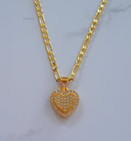 Diamond Inspired Heart Pendant With Multiple Chain Style Choices