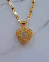 Diamond Inspired Heart Pendant With Multiple Chain Style Choices
