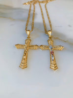 Large Unisex Gold Plated Crucifix In 2 Styles