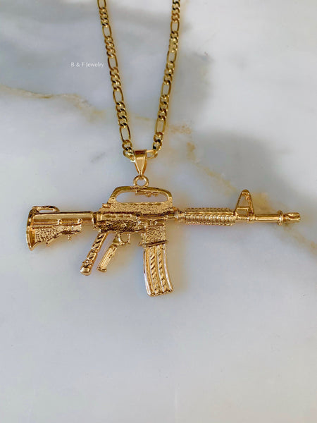 Fashion Cute Gold Color Revolver Pistol Gun Pendant Necklace Hip Hop Trendy Gun  Chain Jewelry - AliExpress