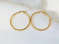 Gold Plated Thinner Tube Hoops In 3 Size Options