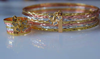 Tricolor Gold Plated 7 Bangle set- Has Matching Ring