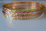Tricolor Gold Plated 7 Bangle set- Has Matching Ring