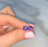 White Gold Plated Amethyst Inspired Studs