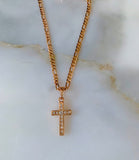 Small Diamond Inspired CZ Cross Necklace