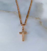 Small Diamond Inspired CZ Cross Necklace