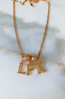 Floral Gold Plated 2 To 6 Initial Necklace