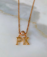 Floral Gold Plated 2 To 6 Initial Necklace