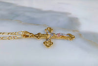 Unisex Large Gold Plated Crucifix Necklace In 2 Styles