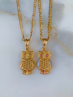 Gold Plated Owl Necklaces In 2 Styles