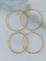 Diamond Cut Gold Plated Hoops In 2 Sizes