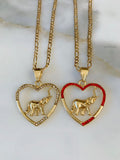 Gold Plated Elephant Heart Necklace In Two Colors