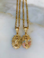 Floral Shaped Mary Necklace In 2 Styles