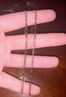Thin 18 Inch Rose Gold Plated Figaro Chain