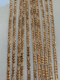 Medium Width Rose Gold Plated Figaro Chains In Multiple Lengths